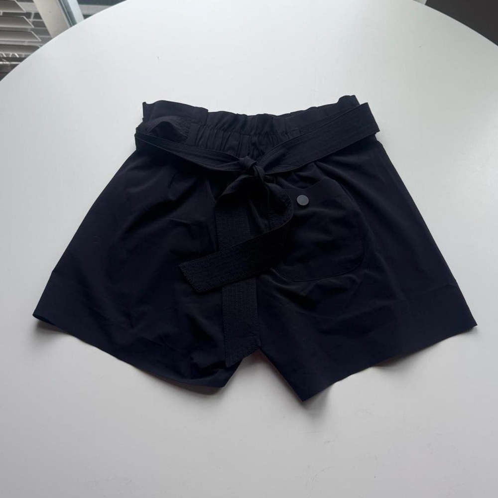 Athleta Black Athletic Shorts with Tie-Waist